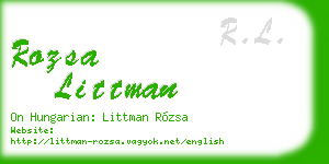 rozsa littman business card